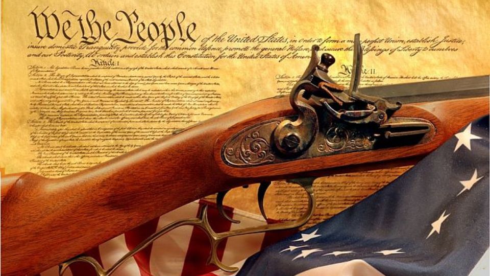 Riffle With A Flag And Constitution