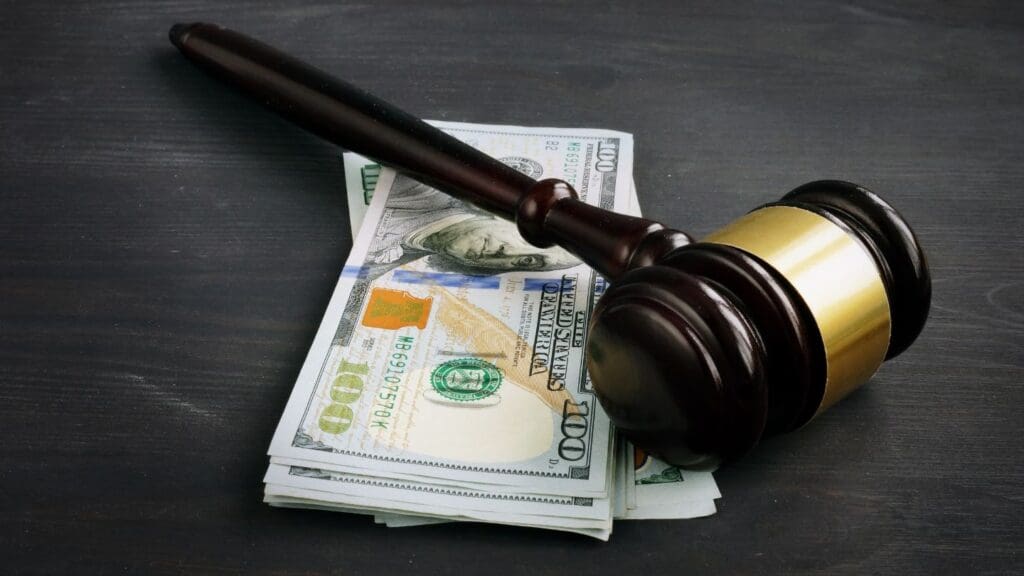 Gavel on Pile of Money

